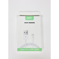 Type-C to USB Cable (5ft, Fast Charge)